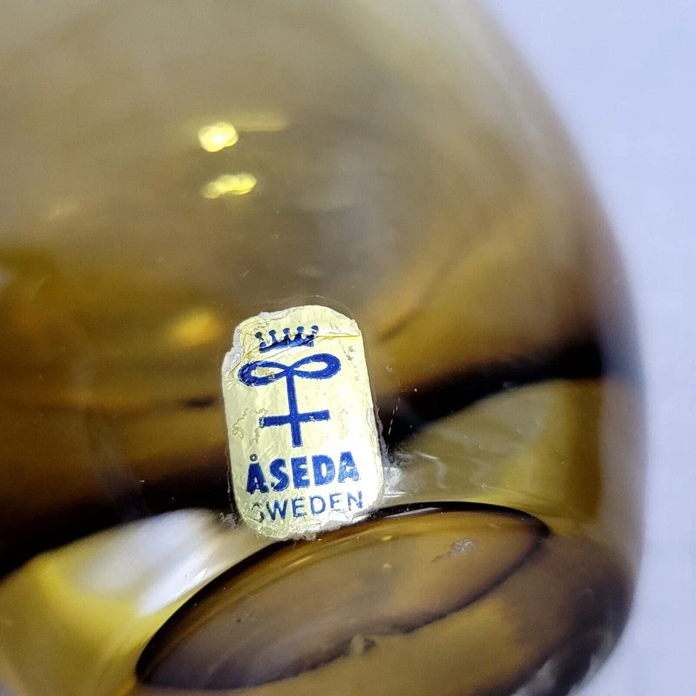 Vintage Mid Century Aseda Sweden Amber 7